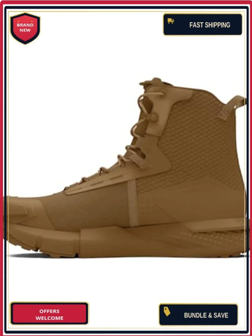 High Top Tactical Boots Men's Military Lace Up Breathable Vibram